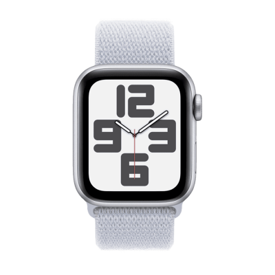 Apple Watch SE 2 2024 44mm Silver Aluminium Case with Blue Cloud Sport Loop (MXET3)