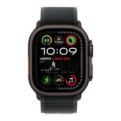 Apple Watch Ultra 2 49mm Black Titanium Case with Black Trail Loop - M/L