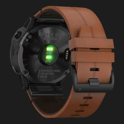 Годинник Garmin Fenix 6X Black DLC with Chestnut Leather Band (010-02157-14)