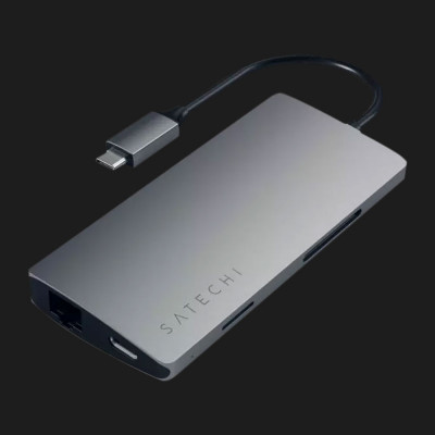 Адаптер Satechi Type-C Multi-Port Adapter 4K with Ethernet V2 Silver (ST-TCMA2S)