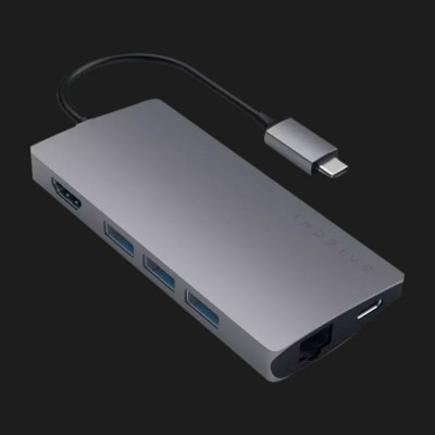Адаптер Satechi Type-C Multi-Port Adapter 4K with Ethernet V2 Silver (ST-TCMA2S)