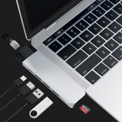 Адаптер Satechi Aluminum Type-C Pro Hub Adapter with Ethernet Space Gray (ST-TCPHEM)