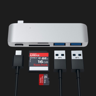 Адаптер Satechi Type-C USB 3.0 Passthrough Hub Silver (ST-TCUPS)
