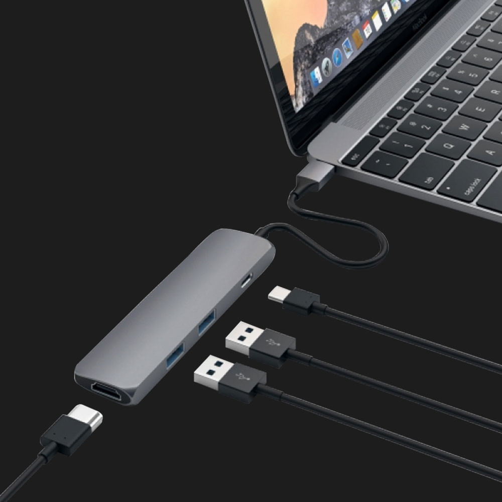 Адаптер Satechi Aluminum Type-C Slim Multi-Port Adapter 4K Silver (ST-CMAS)
