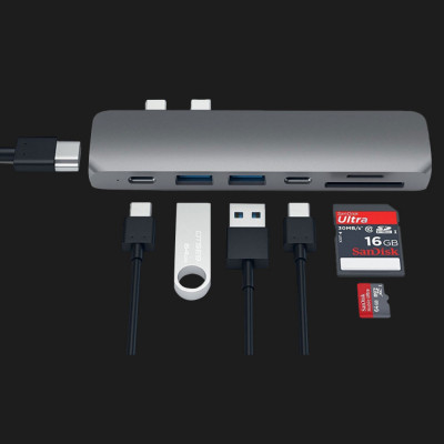 Адаптер Satechi Aluminum Type-C Pro Hub Adapter Silver (ST-CMBPS)