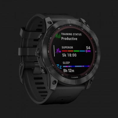 Garmin Fenix 7X Sapphire Solar Black DLC Titanium with Black Band (010-02541-22)