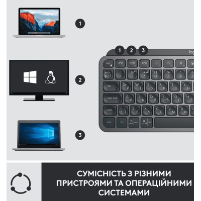 Комплект (клавіатура + миша) LOGITECH MX Keys Mini Combo for Business-GRAPHITE-US (920-011061)