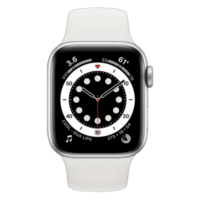 Apple Watch Series 6 40mm Silver Aluminum Case with White Sport Band (MG283)