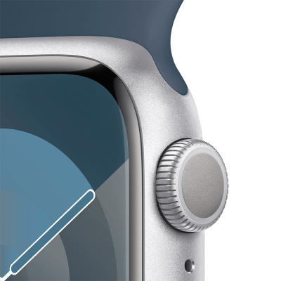 Apple Watch Series 9 45mm Silver Aluminum Case with Sport Band