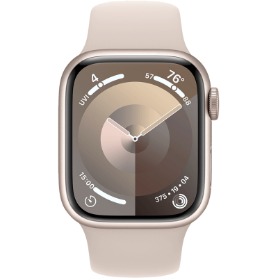 Apple Watch Series 9 45mm Starlight Aluminum Case with Sport Band