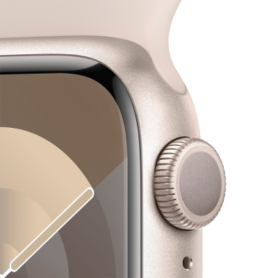 Apple Watch Series 9 45mm Starlight Aluminum Case with Sport Band