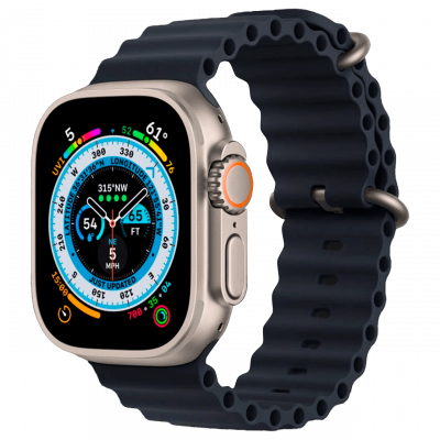Apple Watch Ultra 49mm Titanium Case with Midnight Ocean Band (MQFK3) бу